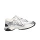 CHANEL leather logo Silver Horn King Low Top living casual shoes women's white silver